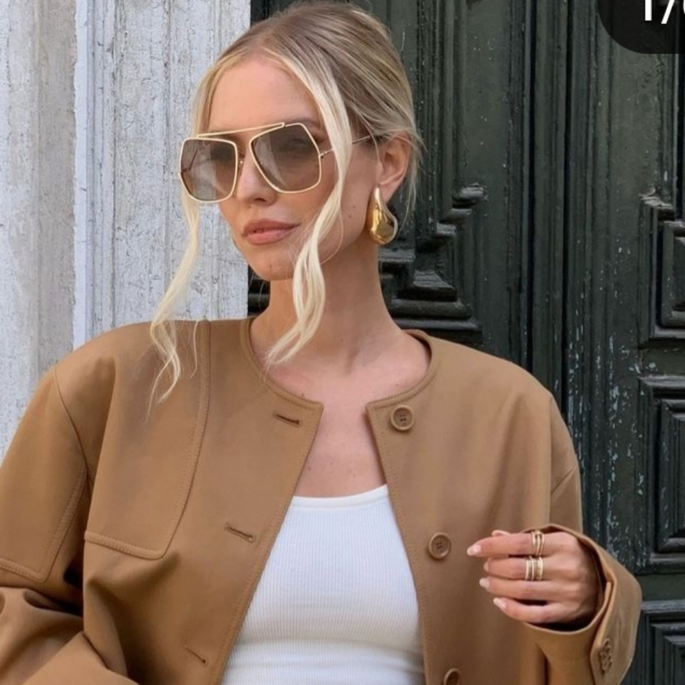 MaxMara Square Metal Sunglasses Runway SS 2024